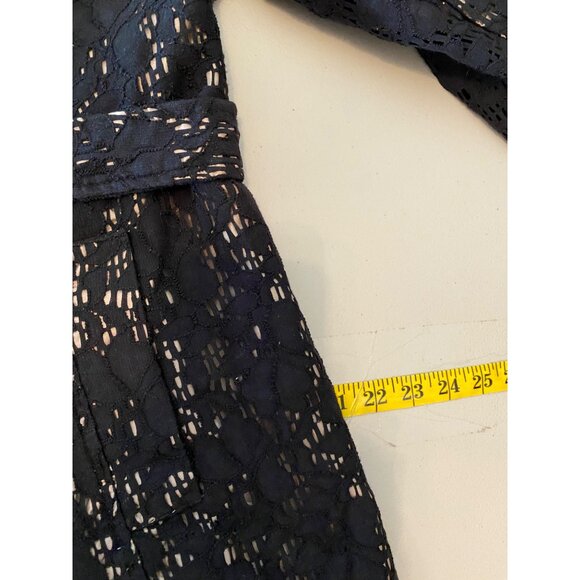 Marisa Christina Womens Black Lace Button-Down Jacket Coat Size 12 - Picture 9 of 10